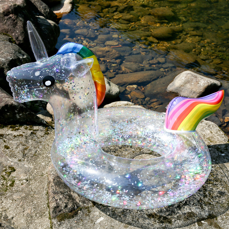 Einhorn Schwimmring, Glitzer Transparente Schwimmreifen, Einhorn Glitzer Ring, Einhorn...