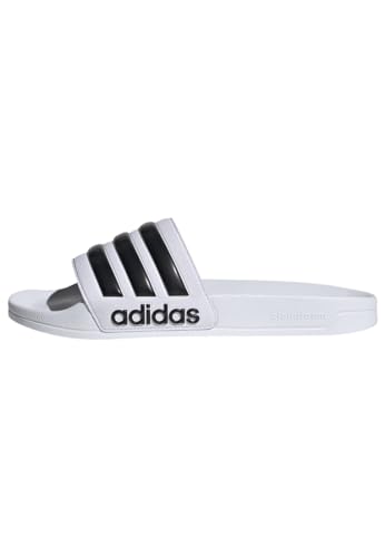 adidas Unisex Adilette Shower Slides , Cloud White / Core Black / Cloud White ,43 EU