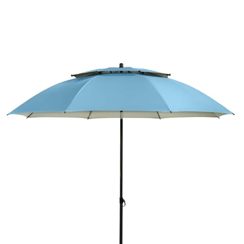 doppler derby Sonnenschirm 200cm in Blau I Sonnenschirm für Strand sowie Balkon &...