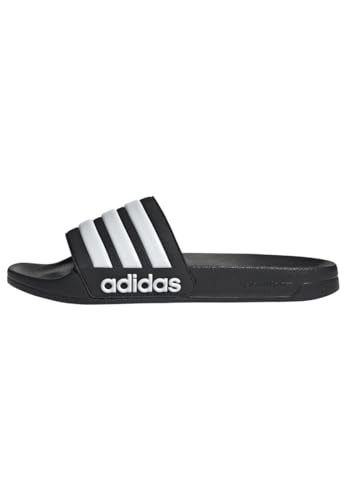 adidas Unisex Adilette Shower Slides , Core Black / Cloud White ,40.5 EU