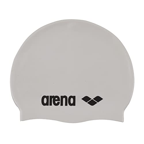 ARENA Unisex – Erwachsene Classic Silicone Badekappe, White-Black (15), Einheitsgröße...