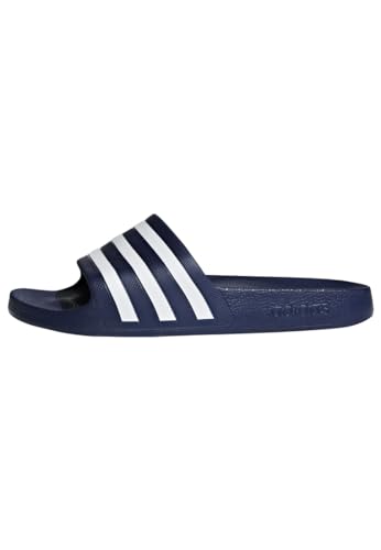 adidas Unisex Adilette Aqua Slides, Dark Blue / Cloud White / Dark Blue, 46