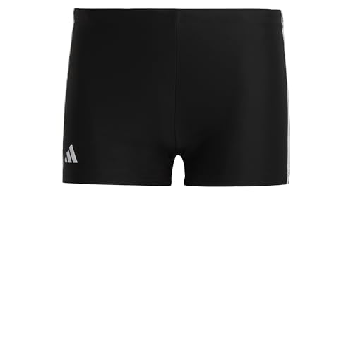 adidas Herren 3 Stripes Boxer-Badehosen, Black/White, XL