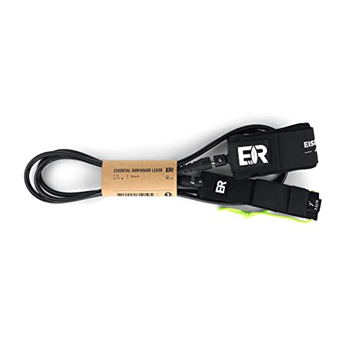 Eisbach Riders Surfboard SUP Straight Leash - Wellenreiten Surfbrett (Schwarz, 7ft/2.13m)