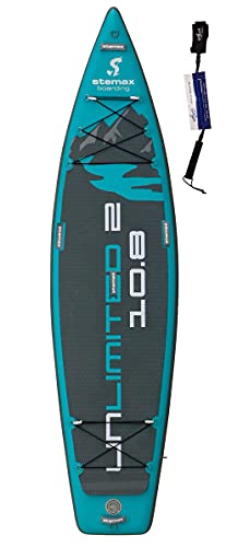 SUPwave Stemax Unlimited 10'8 SUP Standup Paddel Board aufblasbar inkl Coil-Leash, Stand...