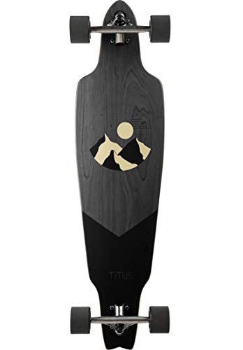 TITUS ROD Mountain Longboard, black-grey, 10, Jugendliche und Erwachsene, Holzboard aus 8...