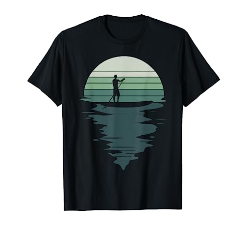 Retro Stand Up Paddler Stehpaddel Wassersport Paddelsport T-Shirt