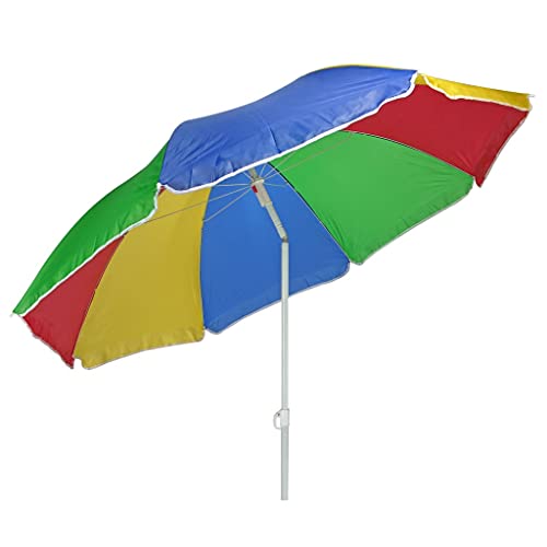 Haushalt International Sonnenschirm 180cm Strandschirm Balkonschirm Schirm Regenbogen...