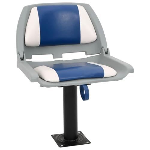 vidaXL 2-tlg. Bootssitz-Set Klappbar Blau und Weiß 48x51x41 cm