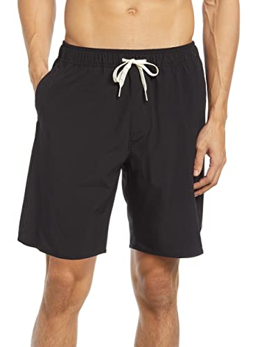 LYRIKER Badehose Herren Badeshorts Männer Sporthose kurz Sport Shorts, Schwarz S