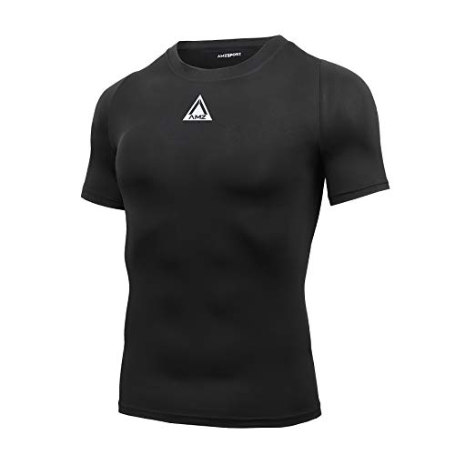 AMZSPORT Herren Kühlendes Kompressionsshirt Kurzarm