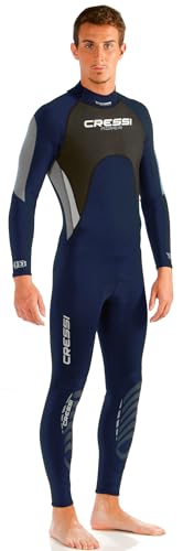 Cressi Morea Herren - Neoprenanzug 3mm für alle Wassersportarten, Blau/Silber/Silber,...