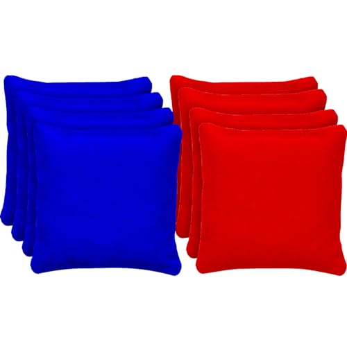 Offizielle Cornhole Tasche | 4 blaue und 4 rote Taschen | Offizielle Größen | Premium...