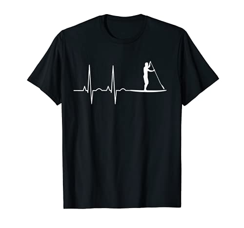 Stand Up Paddle Heartbeat Paddling Geschenk Herren Damen T-Shirt