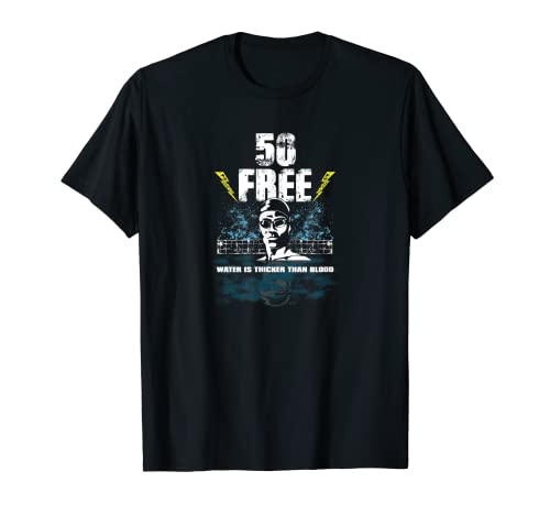 Schwimmen Herren 50 Freestyle Event Swim Meet Pool Coaching T-Shirt