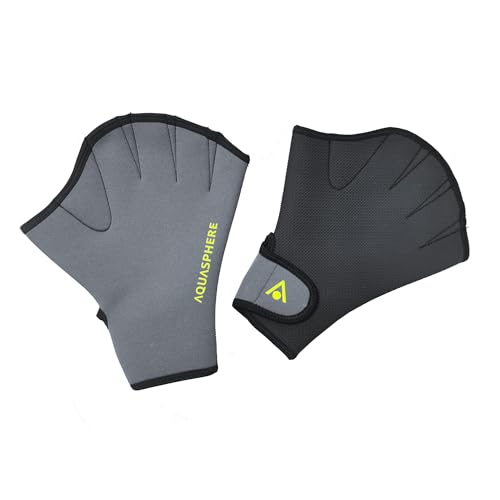 AQUASPHERE Aqua Fitness Glove Neopren Schwimmhandschuh, Grau, Large