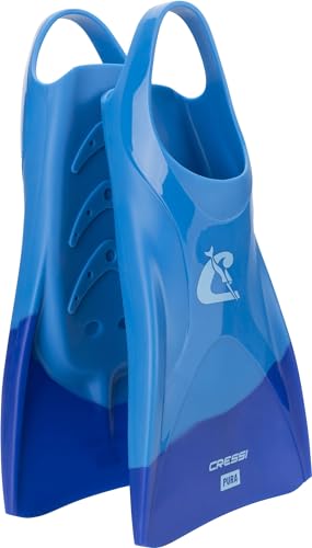 CRESSI Unisex-Adult Pura Fins Silikonflossen zum Schwimmen und Schnorcheln, Blau/Azurblau,...