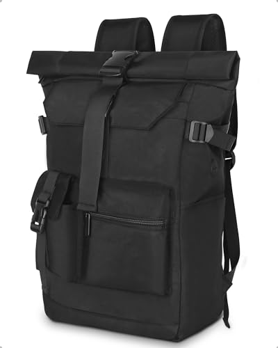 Yooler Rolltop Rucksack Wasserdicht, 27L Groß Rucksack Herren Damen, Schulrucksack mit...