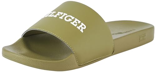 Tommy Hilfiger Herren Badeschuhe Pool Slide Badelatschen, Grün (Mash Green), 41