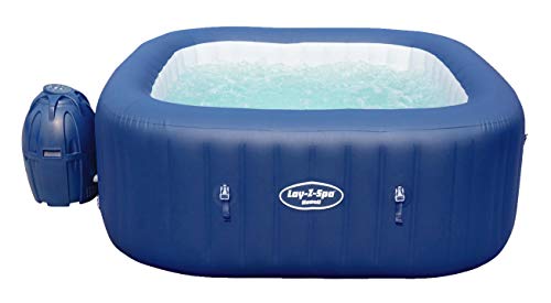 Bestway Lay-Z-Spa Hawaii AirJet, Whirlpool aufblasbar mit Massagefunktion, blau, eckig,...