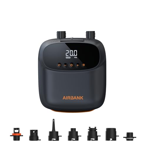 AIRBANK Elektrische Luftpumpe SUP Pumpe mit Akku Der Puffer Pro, Wiederaufladbare Dual...