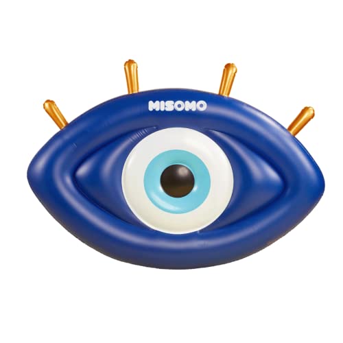 Misomo Luftmatratze Mykonos | Tiefblaues „Evil Eye“ Design | Maße: 185 x 110 x 18 cm...