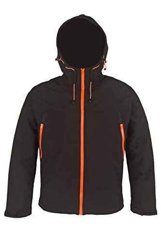 Softshelljacke, Farbe schwarz-orange, Größe 4XL