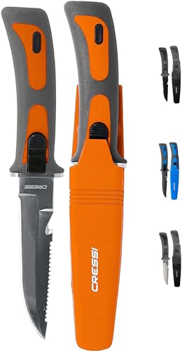 Cressi Unisex-Adult Vigo Knife Tauchermesser von Qualität, Grau/Orange, One Size