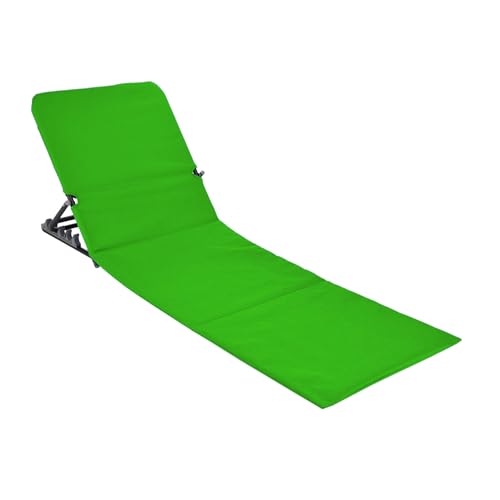 Strandmatte klappbar mit Verstellbarer Rückenlehne - grün - Liegematte faltbar mit...