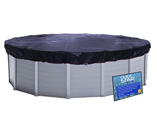 QUICK STAR Poolabdeckung Rund für 320-366 cm Pools | Planenmaß Ø 420 cm | Schwarz |...