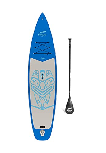 Indiana iSUP 12'0 FAMILY PACK, BLAU mit 3-tlg. Fiberglas/Komposit Paddel