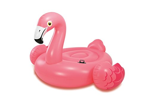 Badeinsel ''Mega Flamingo Island'' mit 2 Haltegriffe, 218x211x136cm, Rosa - Weiß -...