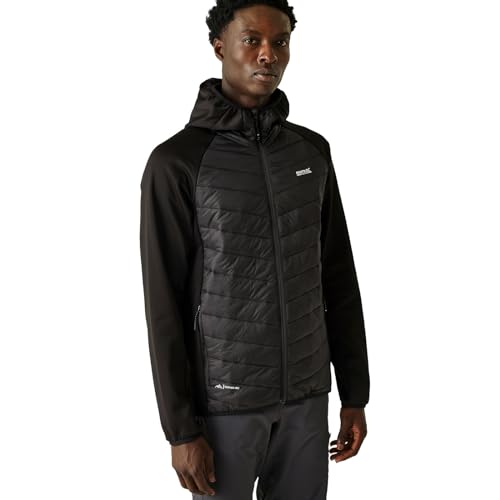 Regatta Herren Padded Hooded Soft Shell Jacket Gefütterter Mantel, Black,