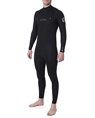 Rip Curl Herren Dawn Patrol Performance 4 / 3mm Brust Zip Neoprenanzug Schwarz - Easy...