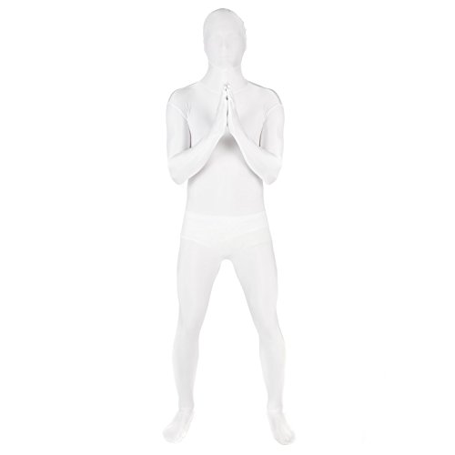 Morphsuits Herren Farbe Costume Body Suit, Weiß, M