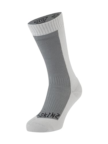 Sealskinz Unisex Kaltes Wasser Wasserdichte Socken – Mittellang, Grau, L
