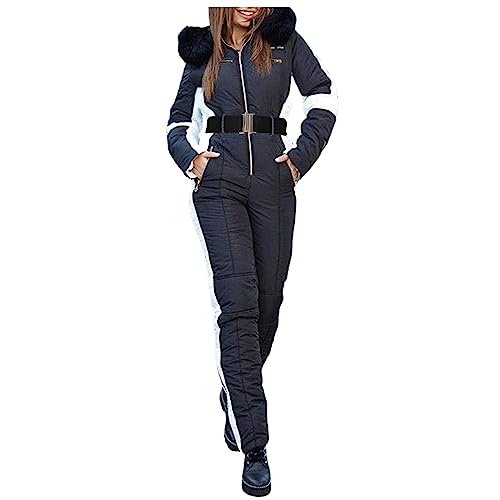 Schneeanzug Damen Einteiler Skianzug - Skioverall Wasserdicht Damen Warm Skibekleidung...