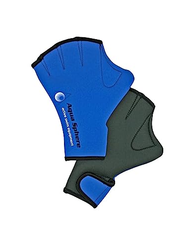 Aqua Sphere Unisex Aqua Fitness Glove Neopren Schwimmhandschuh, blau, L EU