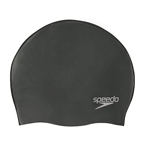 Speedo Unisex Erwachsene Plain Moulded Silicone Cap Schwimmkappe, Schwarz, Einheitsgröße