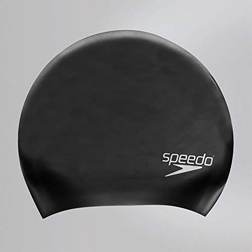 Speedo Unisex Long Hair Swimming Cap | Swim Cap | Snag Free | Easy-On, Black, One Size