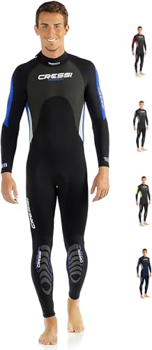 Cressi Morea Herren - Neoprenanzug 3mm für alle Wassersportarten, Schwarz/Blau/Silber,...