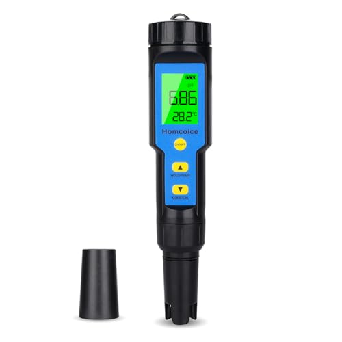 Homcoice PH Messgerät 4 in 1 TDS EC Temperatur, pH Wert Tester IP67 wasserdicht Pool pH...