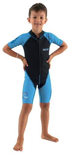 SEAC Unisex Youth Dolphin, Shorty Wetsuit Kids in a 1,5mm Neoprene Lycra for Swimming,...