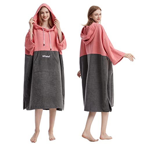 Hiturbo Surf Handtuch Poncho Umziehhilfe - Herren und Damen Changing Robe badeponcho...