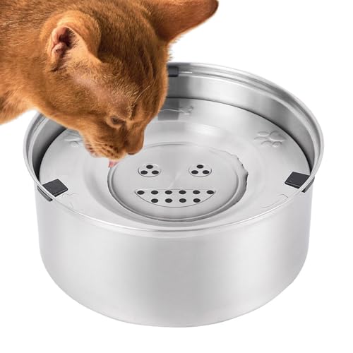 Floating Cat Food Bowl, Stainless Steel Dog Bowl, Non-Tip Pet Dish, Rust-Proof Feeding...