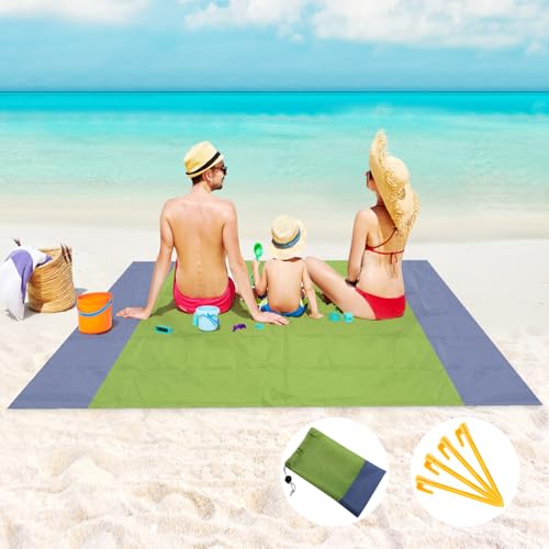 Picknickdecke Groß, Strandmatte 210 X 200 cm, Stranddecke Wasserdicht, Leicht und...