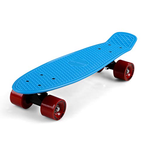 MONZANA® Skateboard 22 Zoll ABEC 7 Kugellager Pennyboard Longboard Retro Design...
