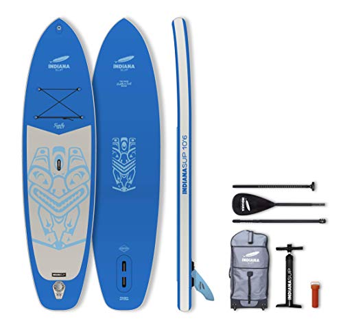 Indiana SUP 10'6 FAMILY PACK, BLAU mit 3-tlg. Fiberglas/Komposit Paddel