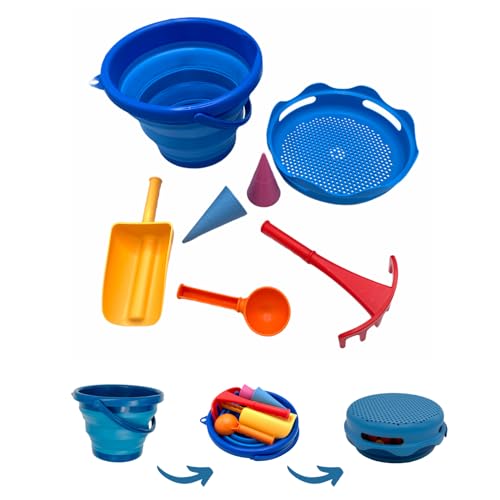 Schildkröt 7in1 Sand Toys Falteimer Set, Farbe: Blau