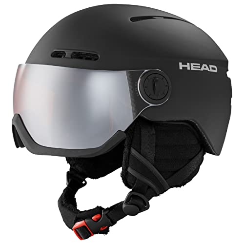 HEAD KNIGHT Visier Skihelm für Erwachsene, Unisex, Black, M/L